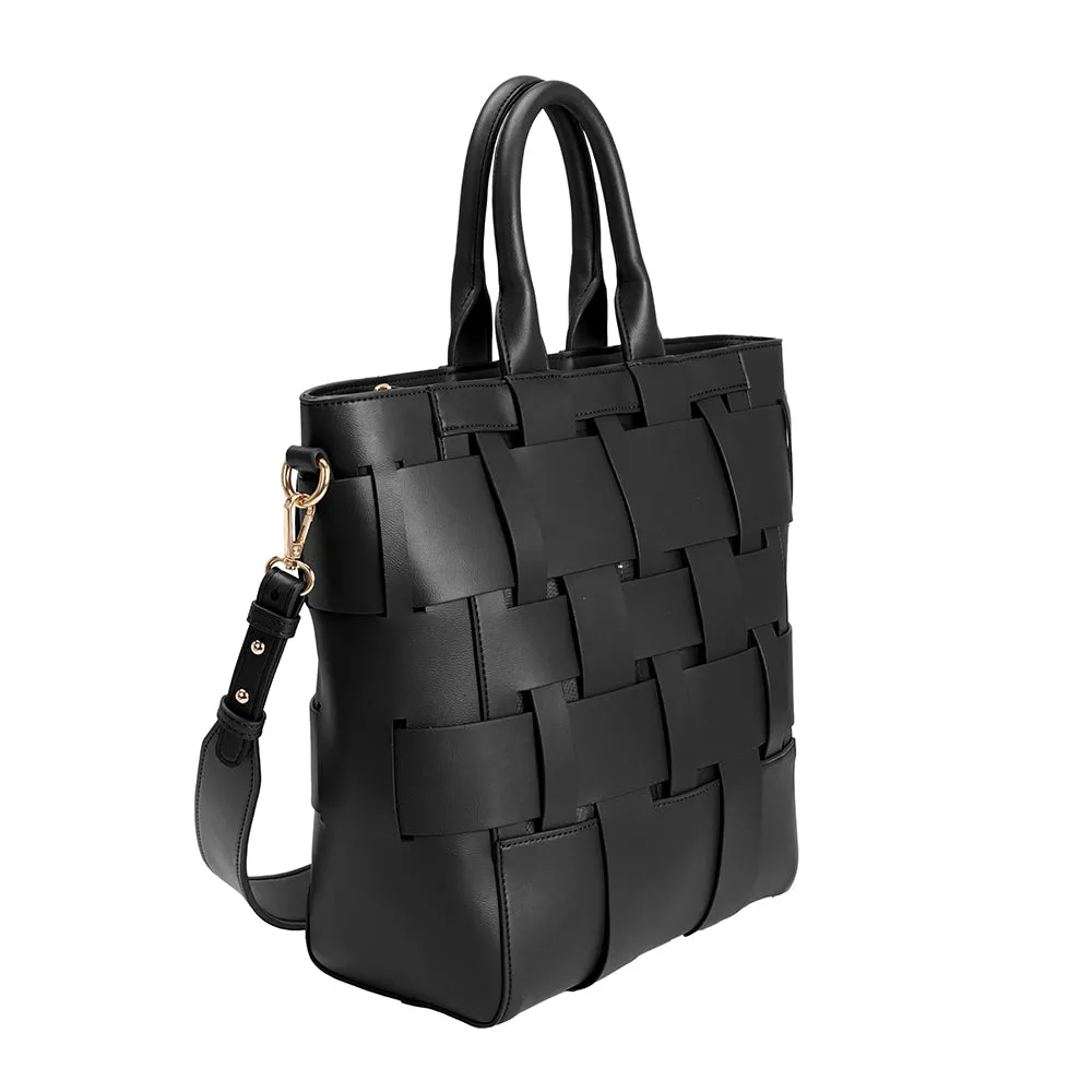 Mya Black Large Recycled Vegan Tote Bag