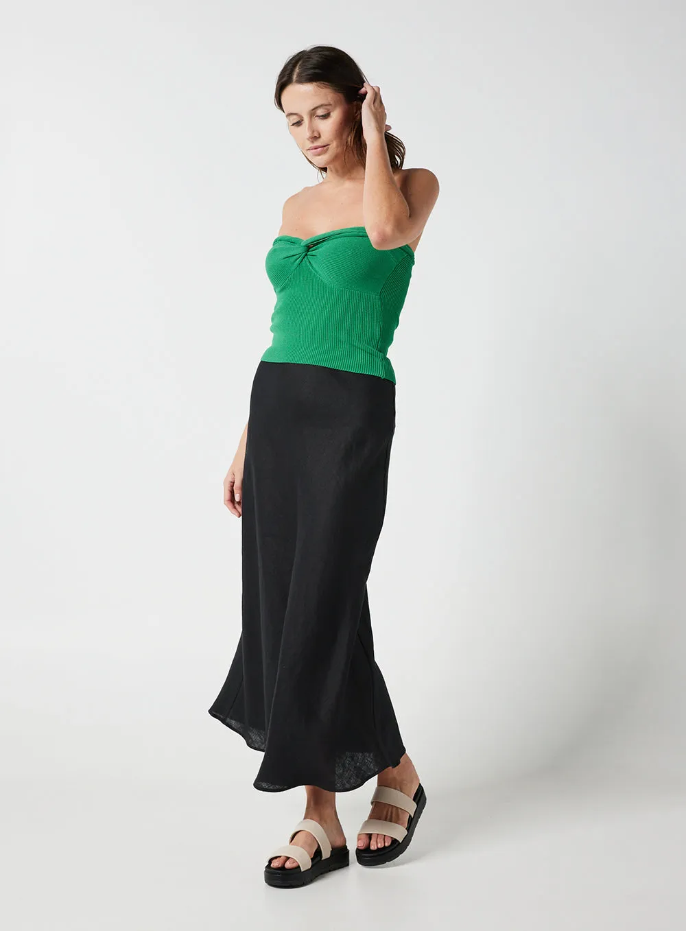 Ophelia Midi Skirt-Black