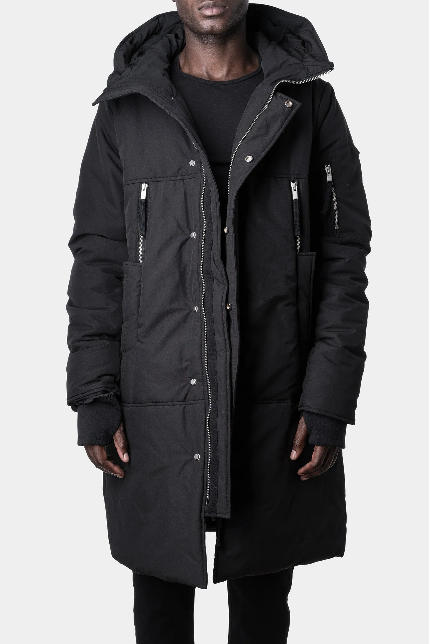 Padded winter parkas