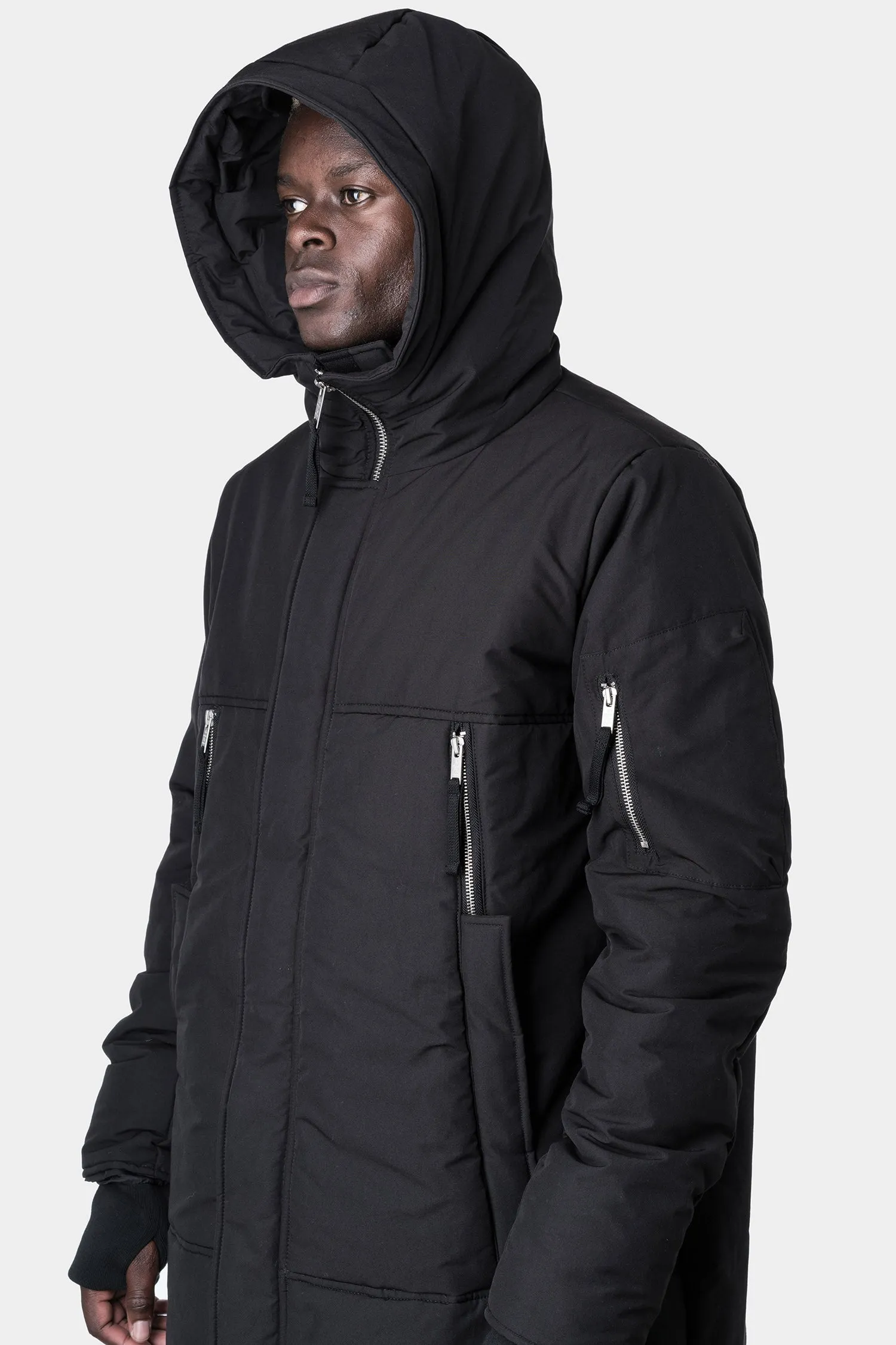 Padded winter parkas