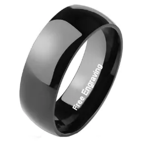 Personalized Men's Black Promise Ring - Engraved Men's Ring Handwriting Ring