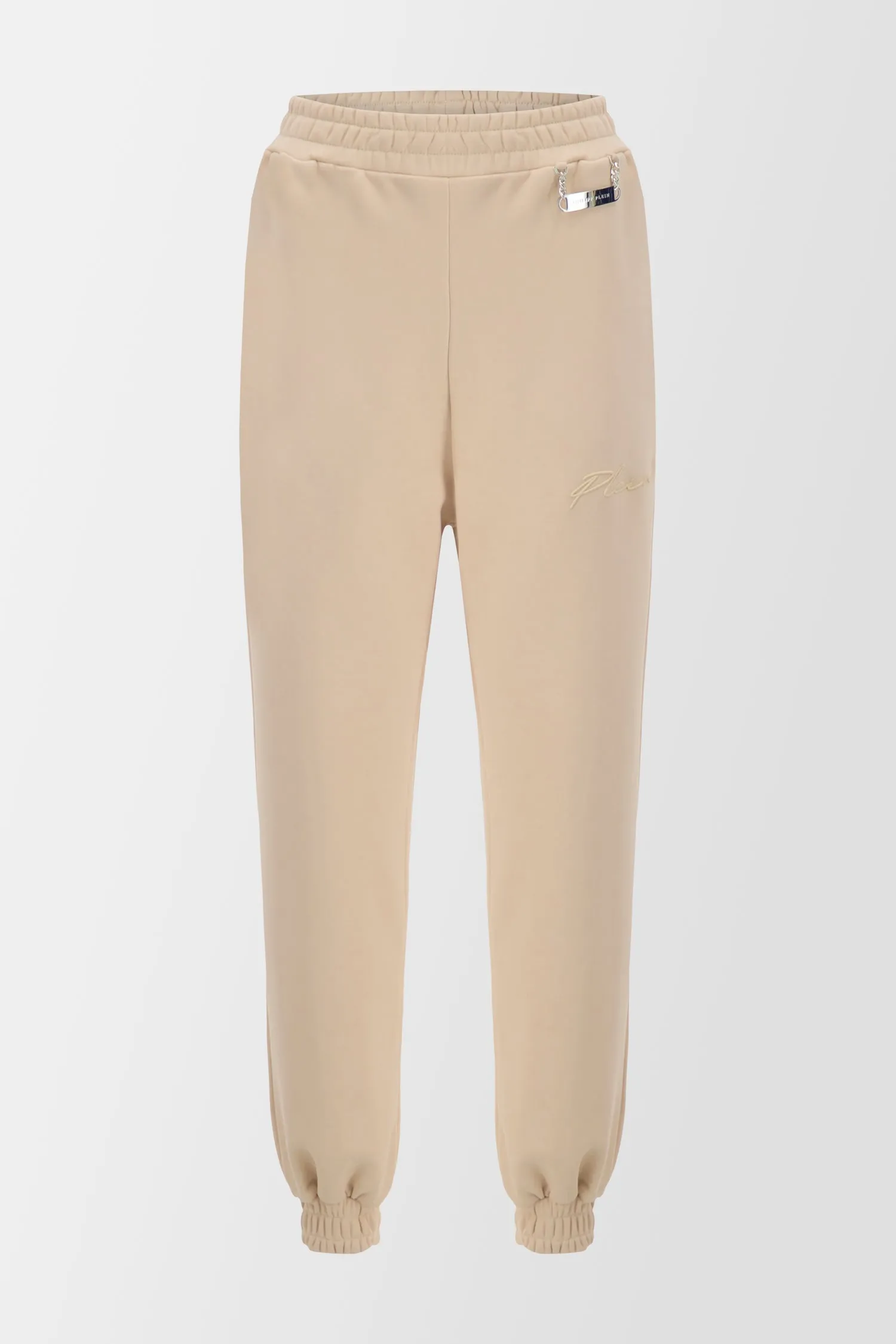 Philipp Plein Beige Embroidery Signature Trousers