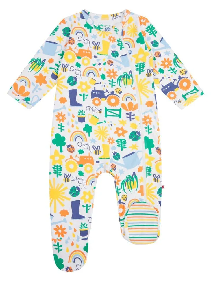 Piccalilly Zip-up Footed Sleepsuit - Potting Shed