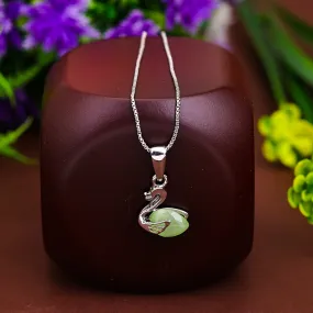 Pissara by Sukkhi Gleaming 925 Sterling Silver Pendant With Chain For Women And Girls|with Authenticity Certificate, 925 Stamp & 6 Months Warranty