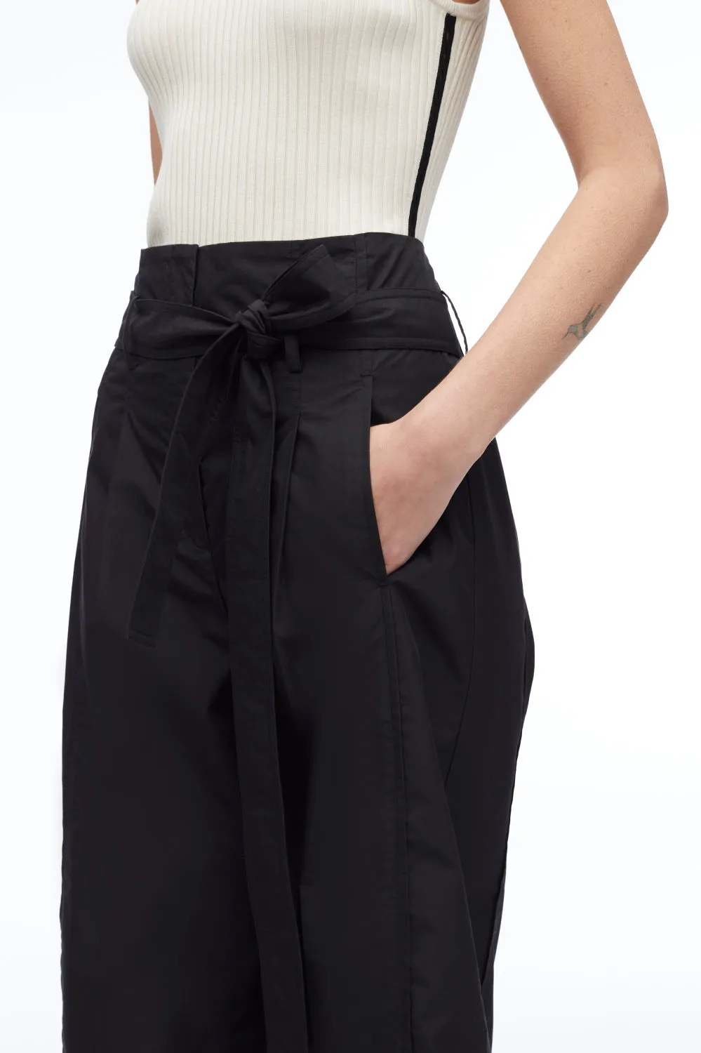 Poplin Wide Leg Pant