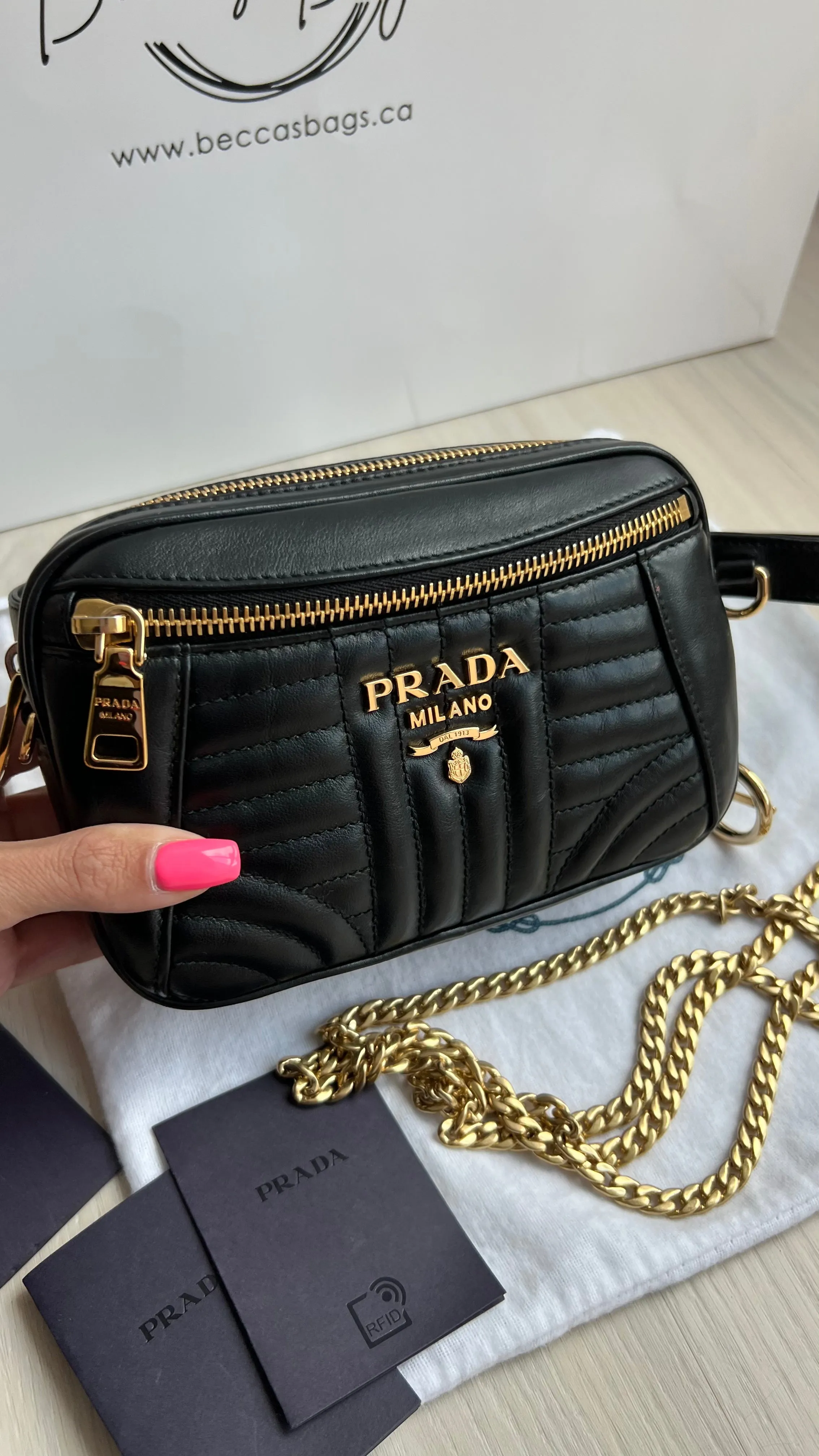 Prada Diagramme Leather Belt Bag