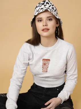 Printed Crop Sweatshirt