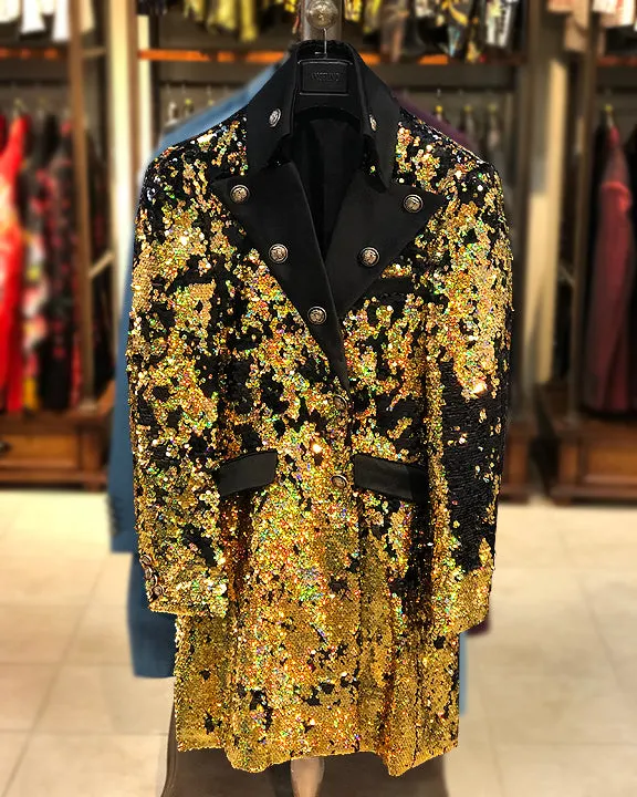 Prom Blazer - Prom 2023 - Long Sequin Gold/Black