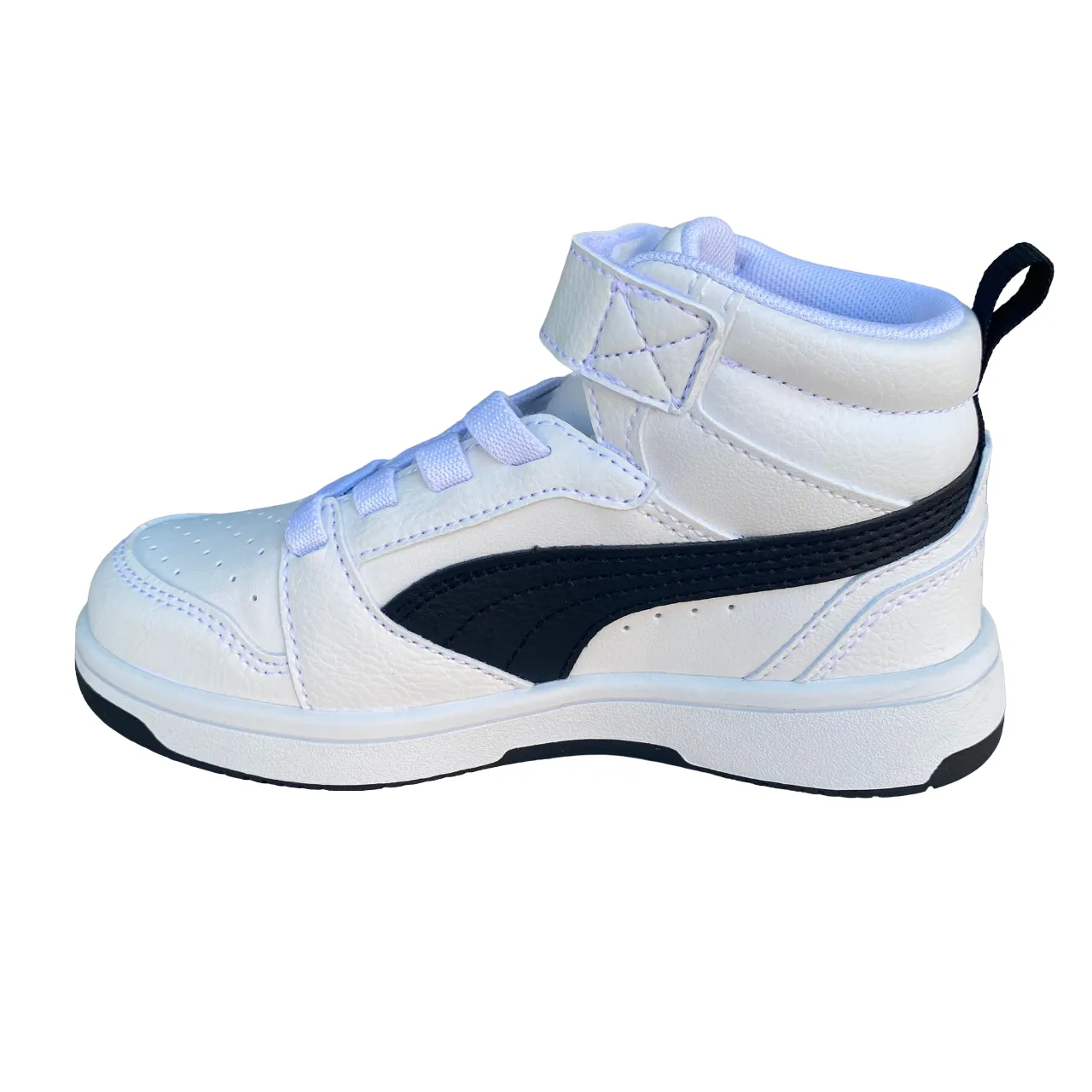 Puma Rebound V6 Mid children's sneakers shoe 393832 02 white-black