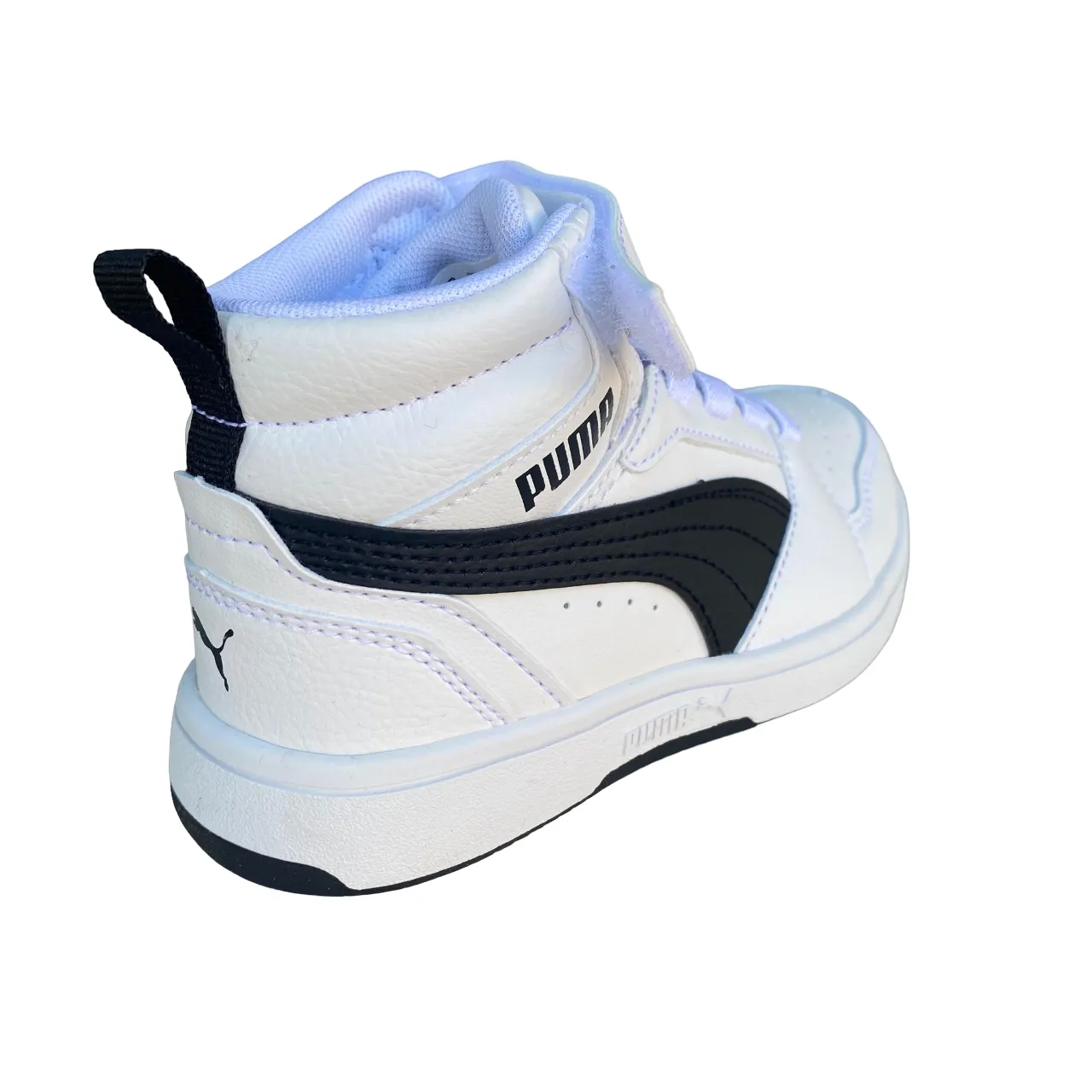 Puma Rebound V6 Mid children's sneakers shoe 393832 02 white-black