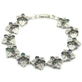 Rainbow Mystic Topaz Micro Pave Zircon Tennis Bracelet