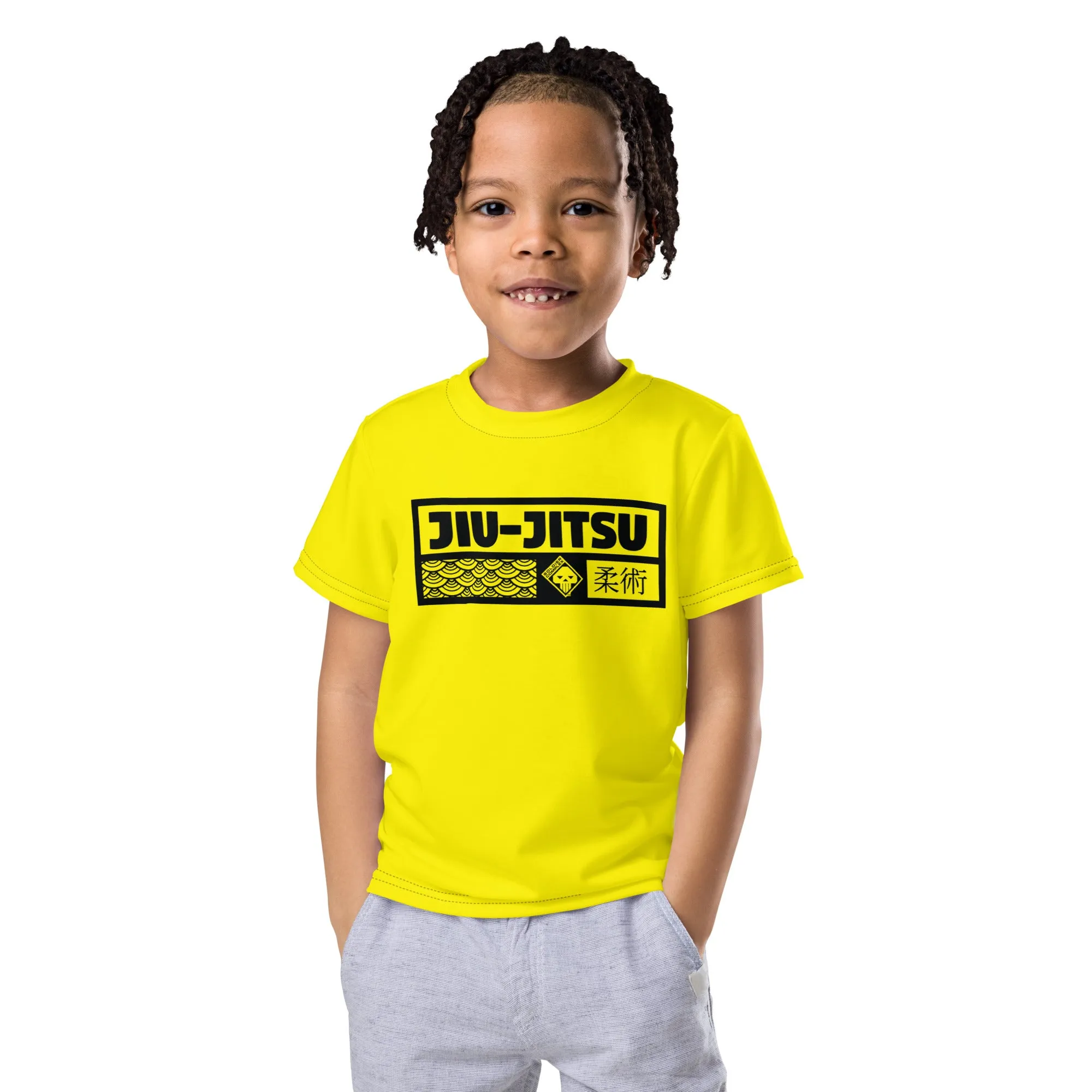 Reliable Comfort: Boy's Short Sleeve Jiu-Jitsu Rash Guard - Golden Sun