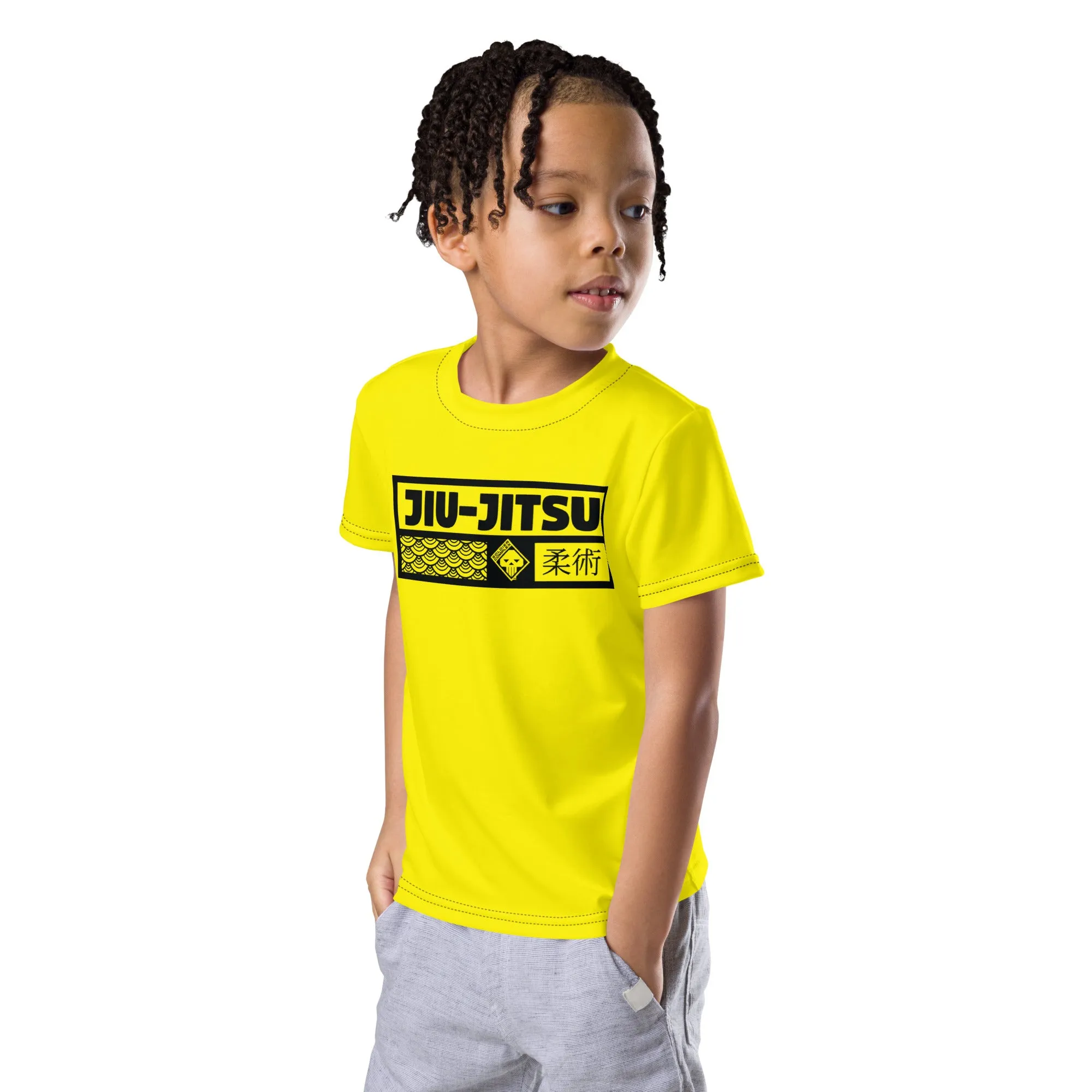 Reliable Comfort: Boy's Short Sleeve Jiu-Jitsu Rash Guard - Golden Sun