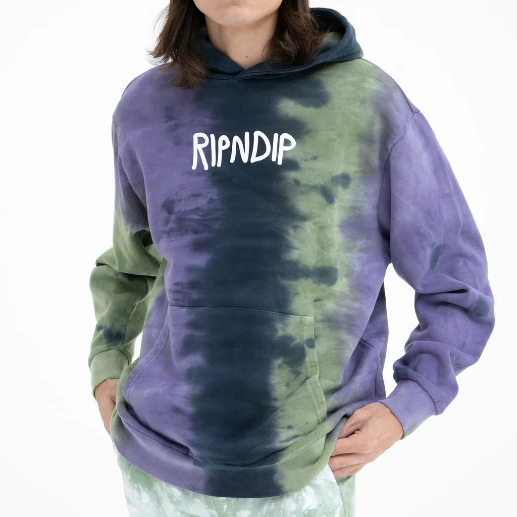 Ripndip Rubber Logo Hoodie (Sage/Slate Tie Dye)