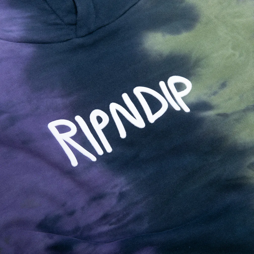 Ripndip Rubber Logo Hoodie (Sage/Slate Tie Dye)