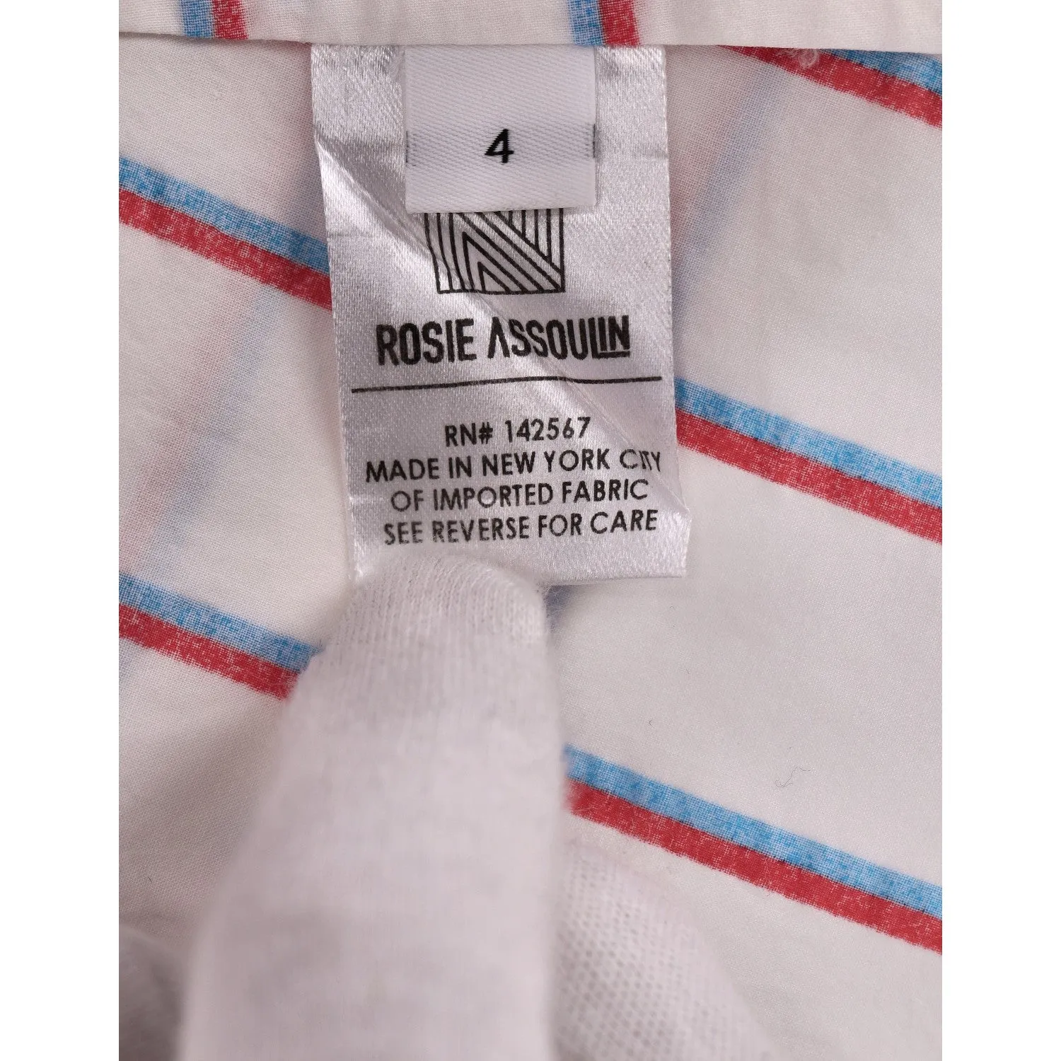 Rosie Assoulin Striped Cotton Dress. Size 4US