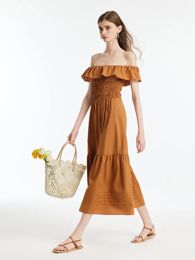 Ruffle Off Shoulder Women Maxi Dress