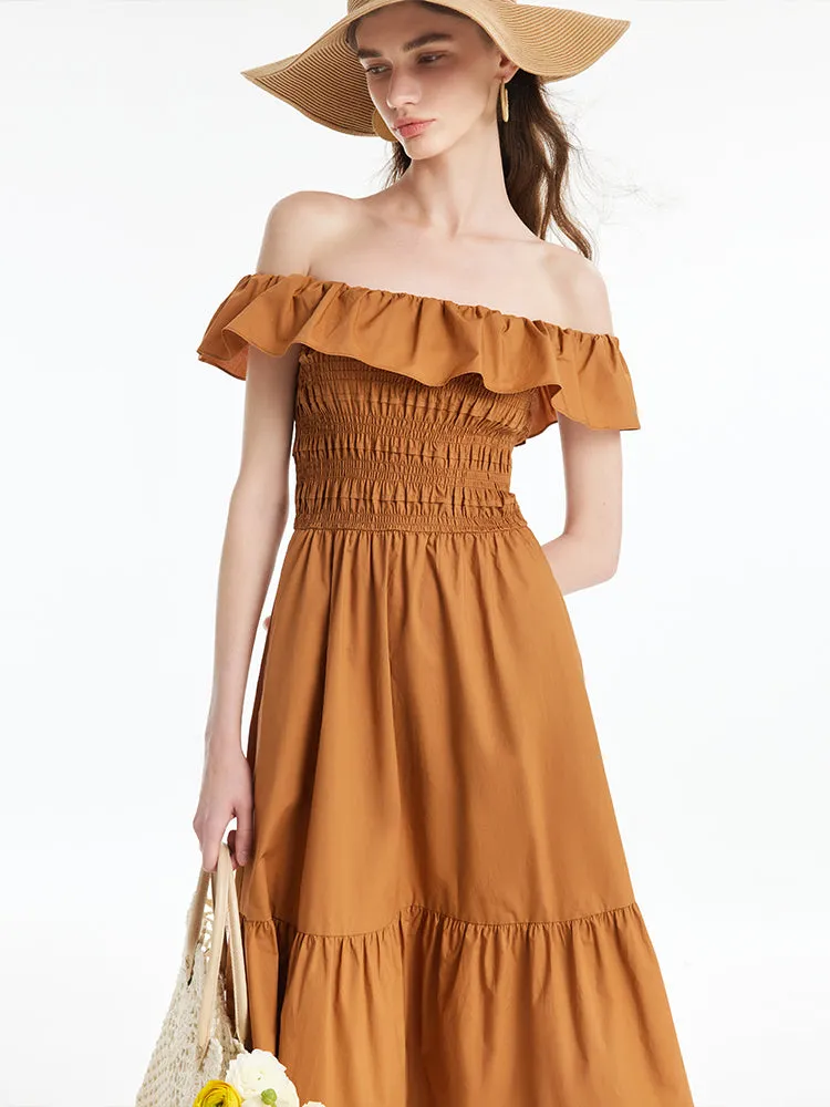 Ruffle Off Shoulder Women Maxi Dress