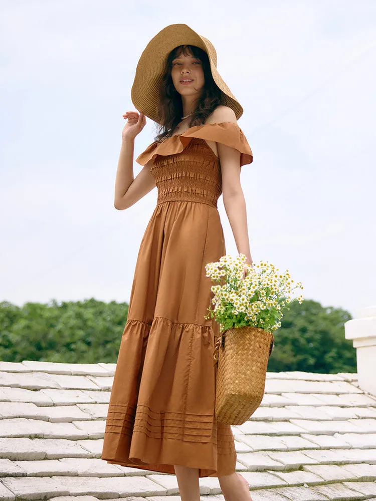 Ruffle Off Shoulder Women Maxi Dress