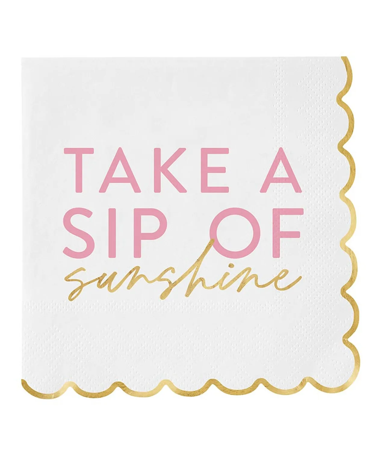 Scallop Edge Paper Napkins - Take A Sip of Sunshine