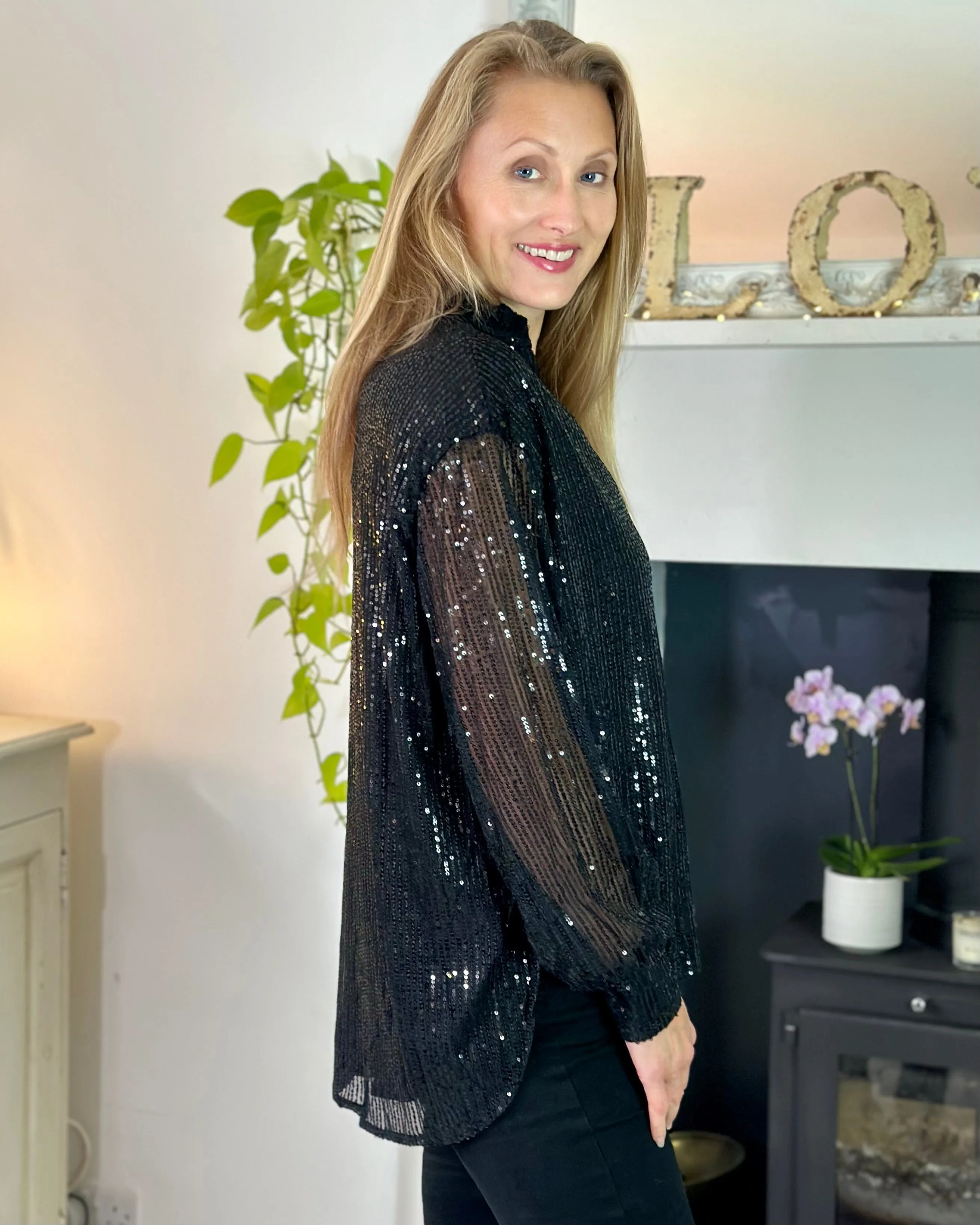 Sequin Shirt - Black