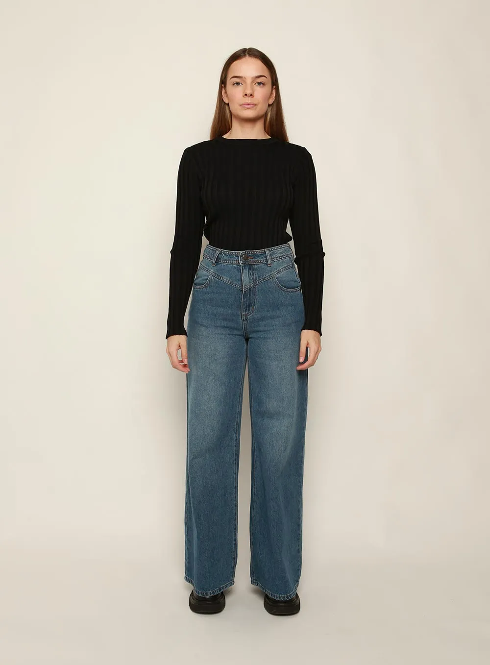 Sienna High Rise Wide Leg Jean-BLUE