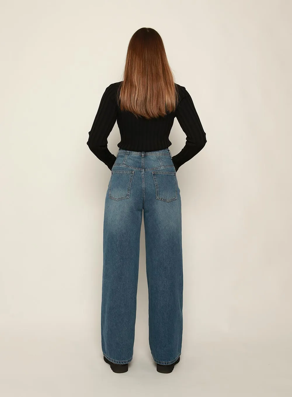 Sienna High Rise Wide Leg Jean-BLUE