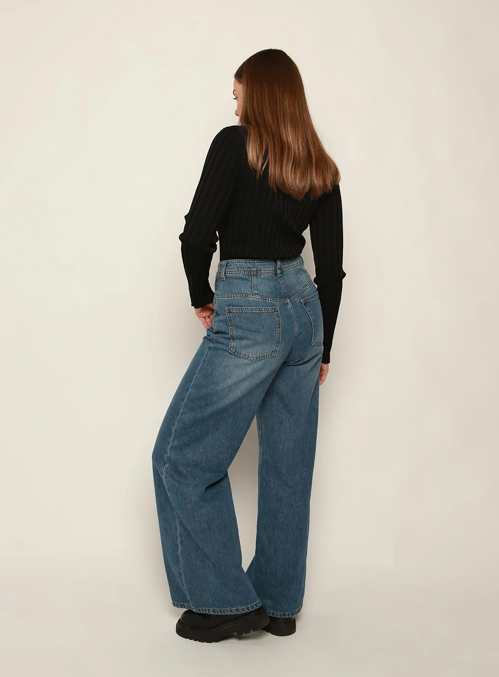 Sienna High Rise Wide Leg Jean-BLUE