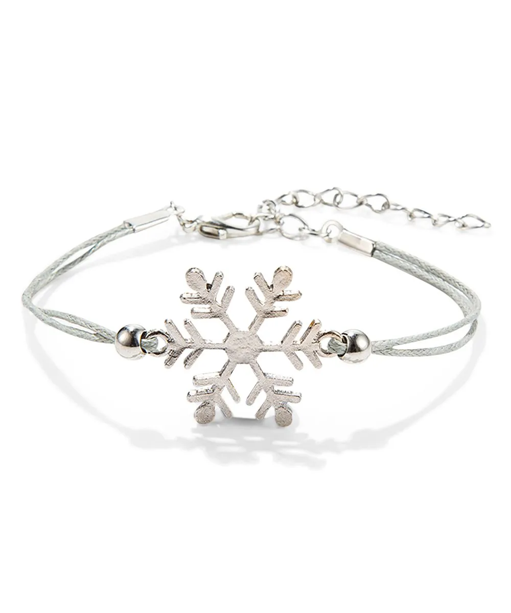 Snowflakes 14K Plated Silver Bracelet Set