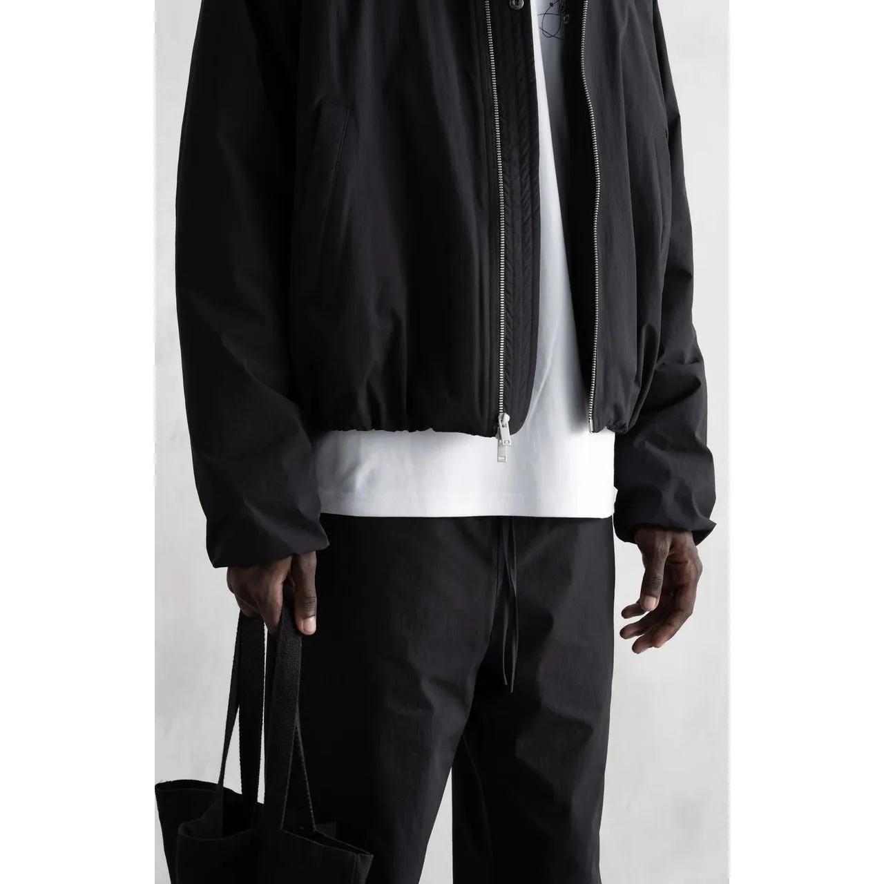 Stampd Oversized Cropped Bomber Black