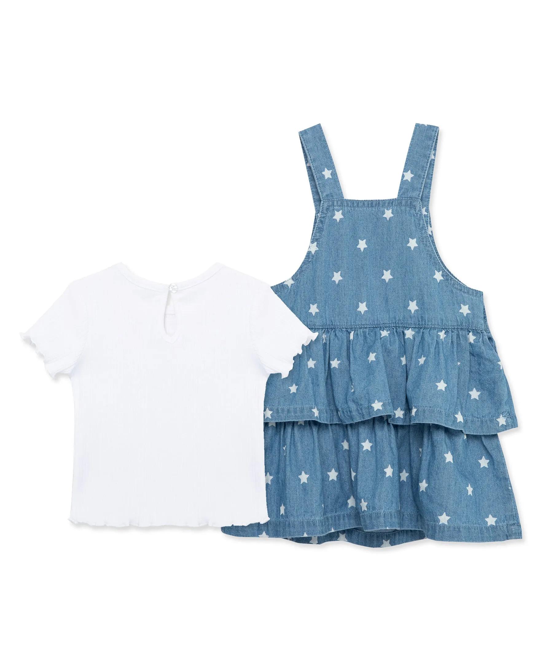 Star Woven Jumper Dress Set - Toddler (2T-4T)