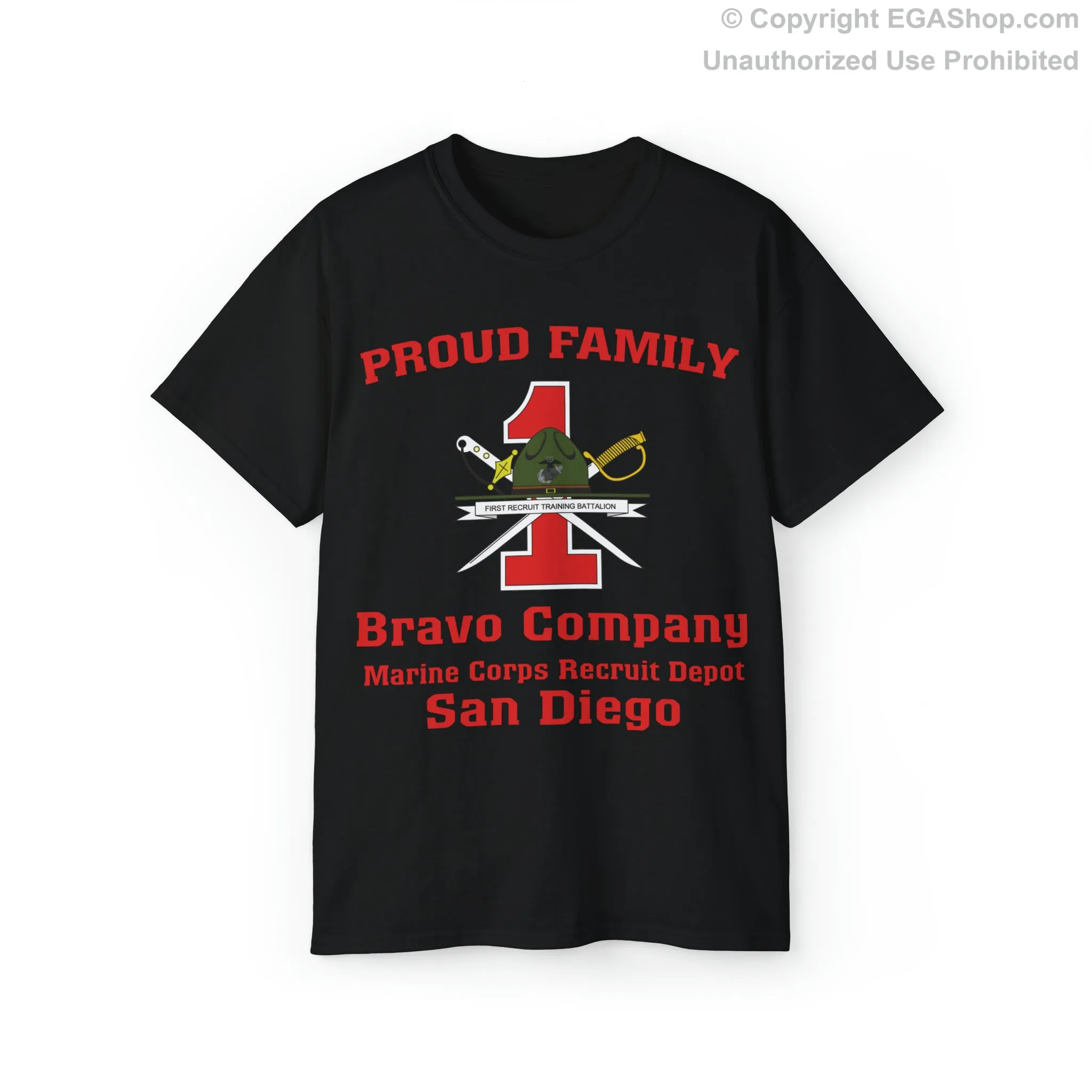 T-Shirt: Bravo Co. MCRD San Diego (1st Battalion Crest)