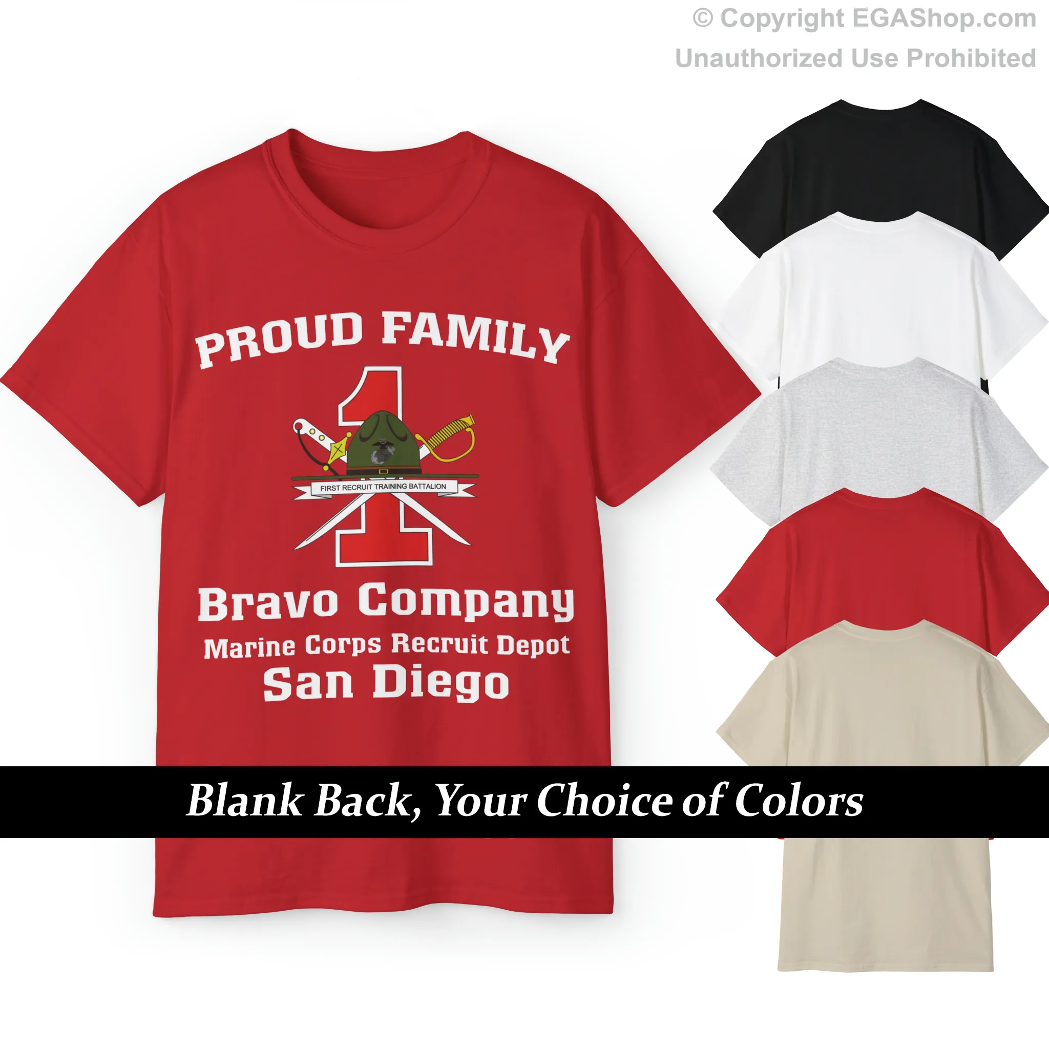 T-Shirt: Bravo Co. MCRD San Diego (1st Battalion Crest)