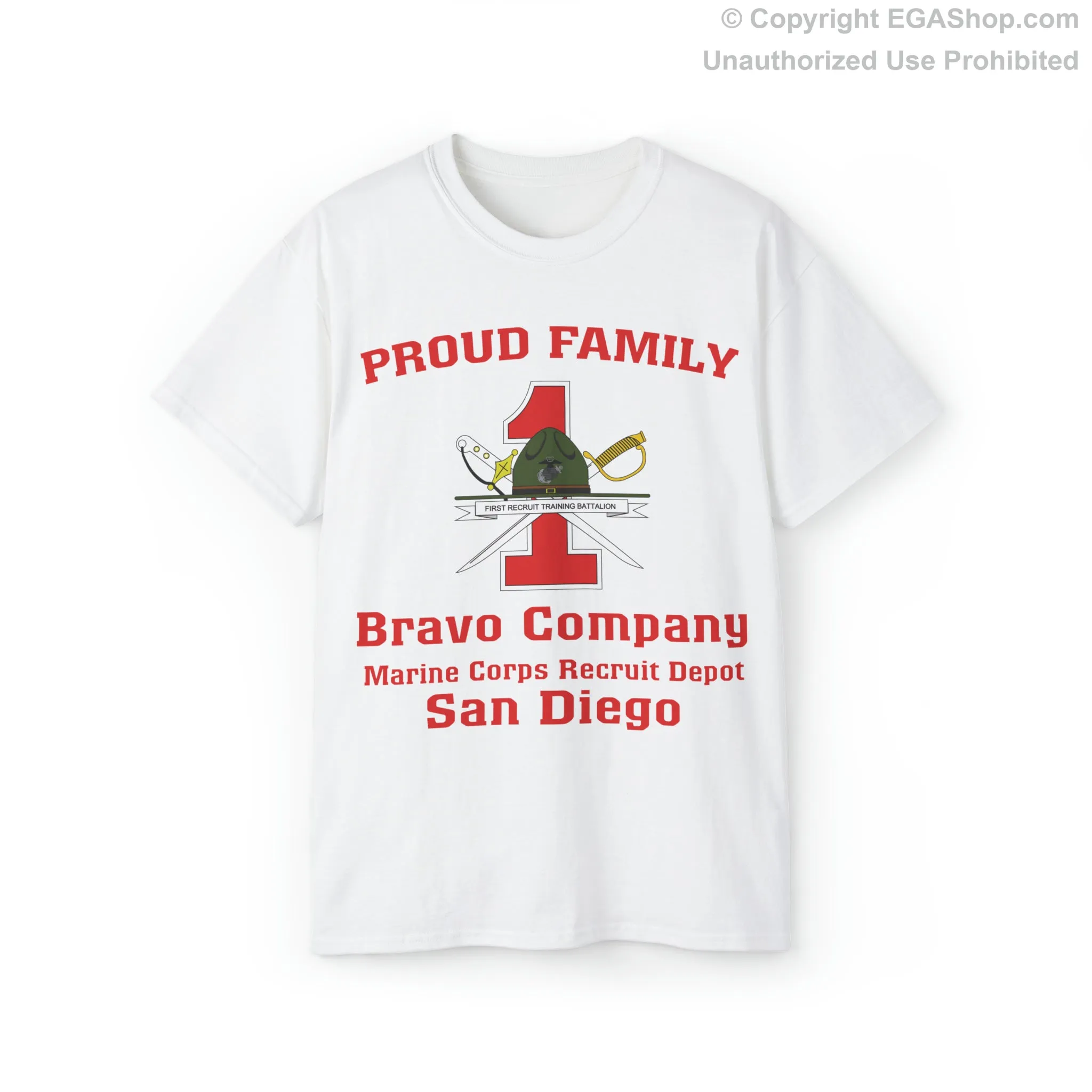 T-Shirt: Bravo Co. MCRD San Diego (1st Battalion Crest)