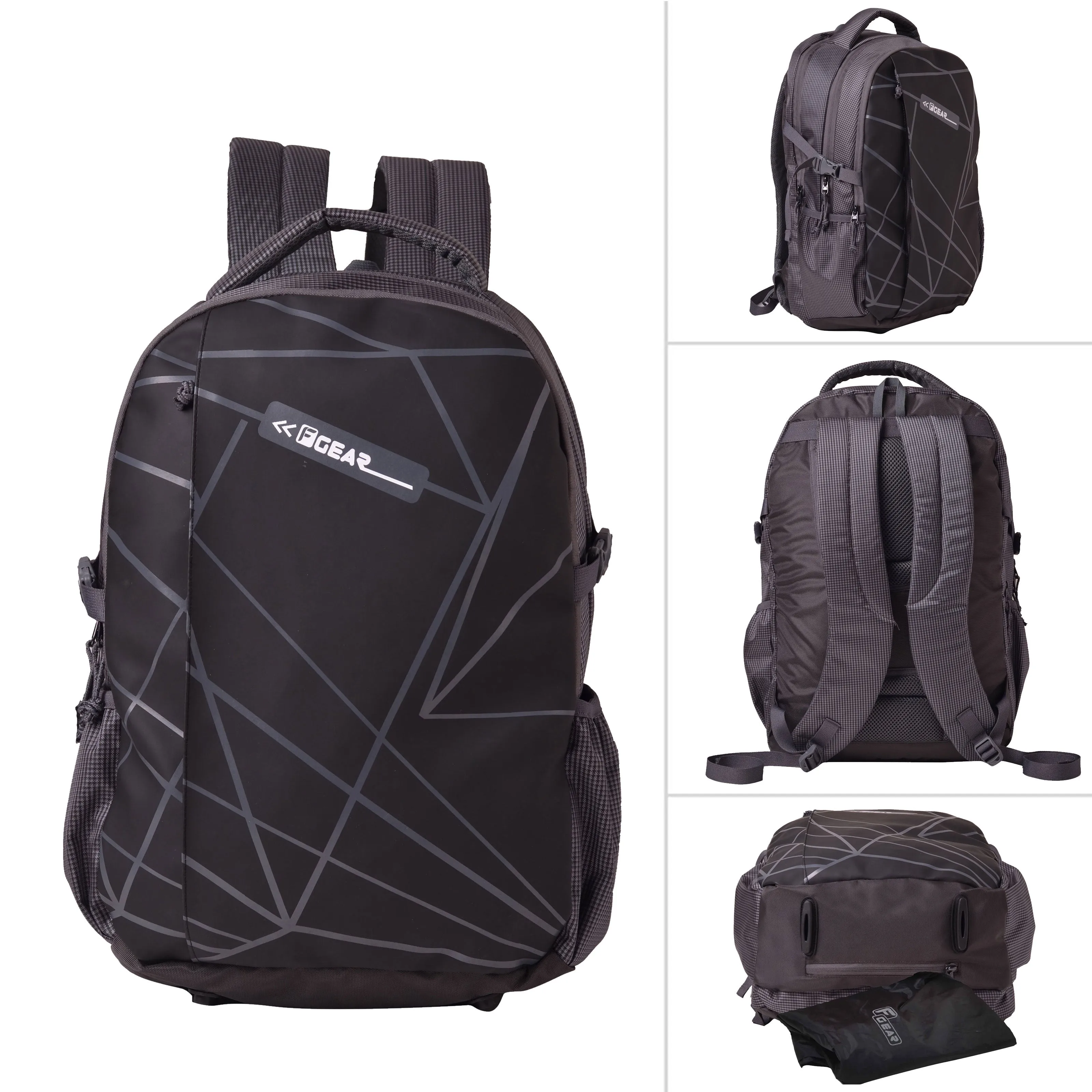 Talent 32L Grey Black Laptop Backpack With Rain Cover