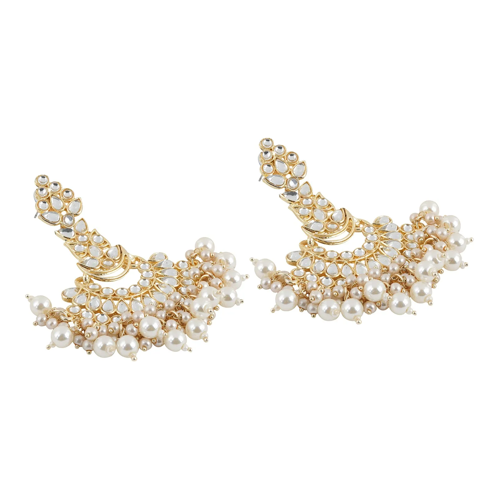 Teejh Adhira Pearl and Polki Earring