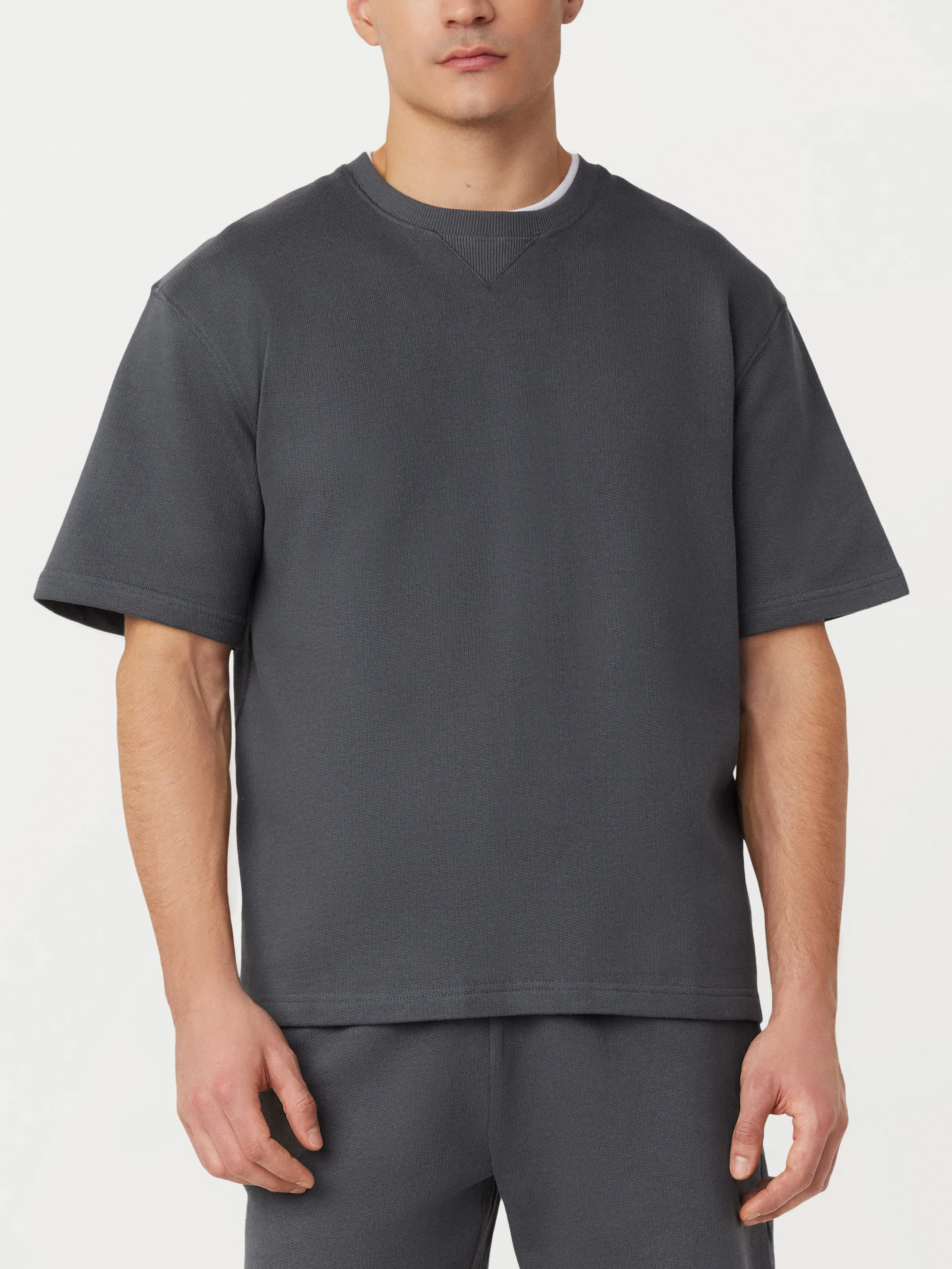 The French Terry T-Shirt in Ash Blue