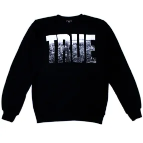 True TRSF Men's Crewneck Sweatshirt with Kanga Pocket Black