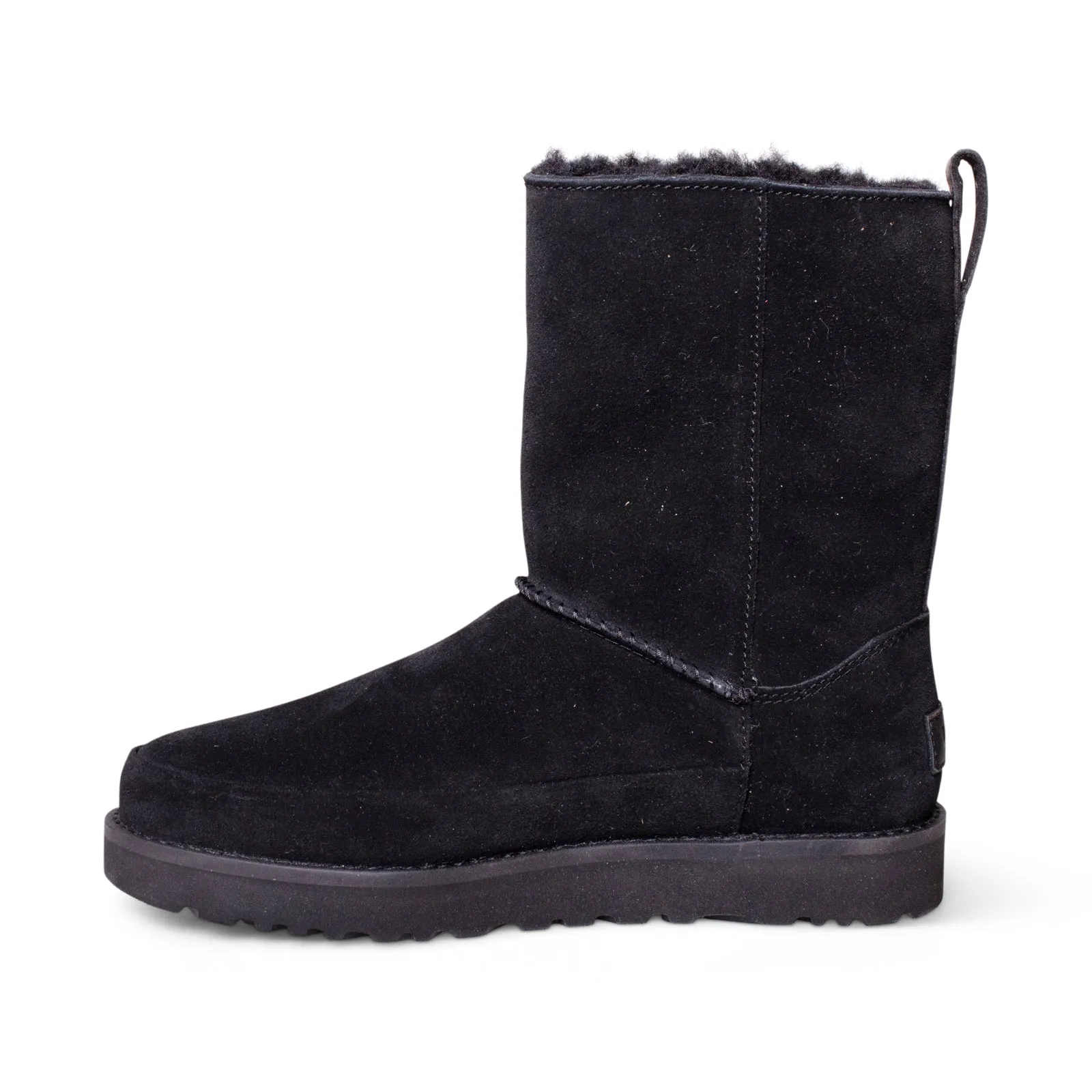 UGG Classic Zip Short Suede Black Boots - Women's