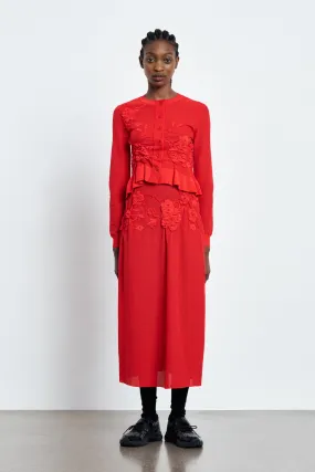 VILLA | SKIRT COLETTE SMOCK KNIT  RED/RED