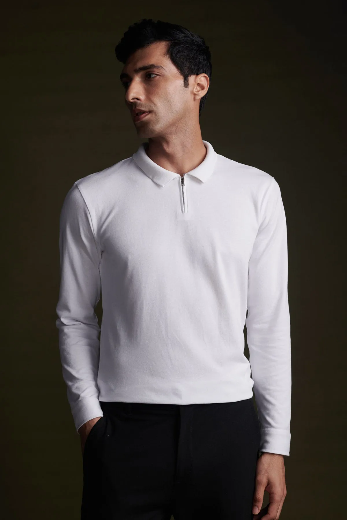 White Polo Full Sleeve