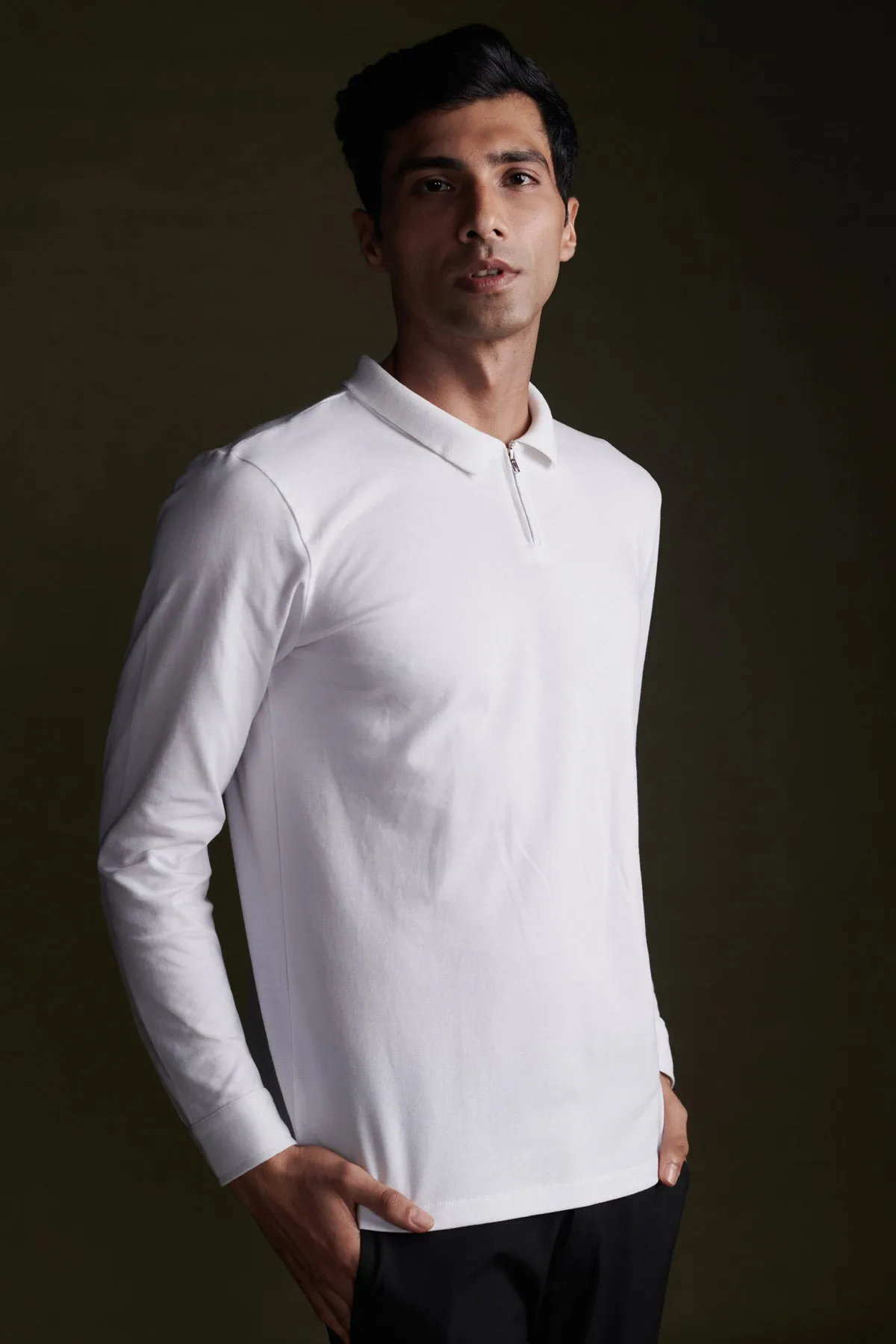 White Polo Full Sleeve