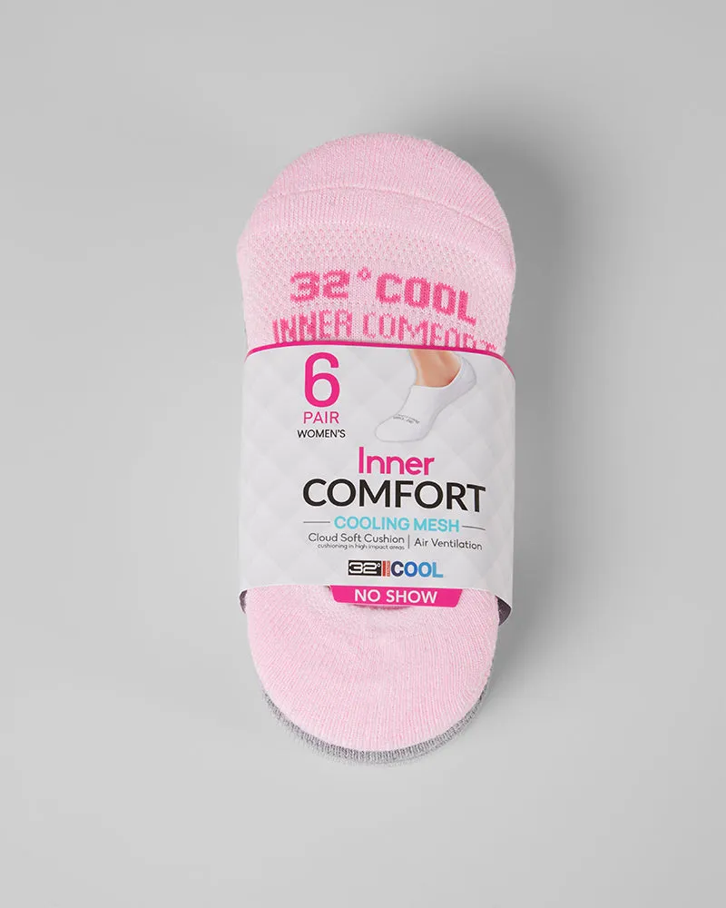 WOMEN'S 6-PACK COOL COMFORT NO SHOW SOCKS