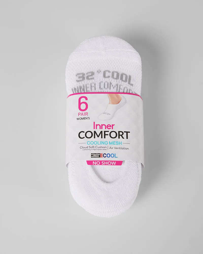 WOMEN'S 6-PACK COOL COMFORT NO SHOW SOCKS