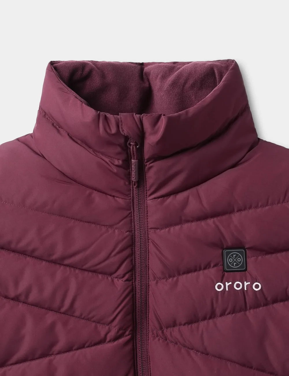 Women's Heated Lightweight Down Vest - Wine Red