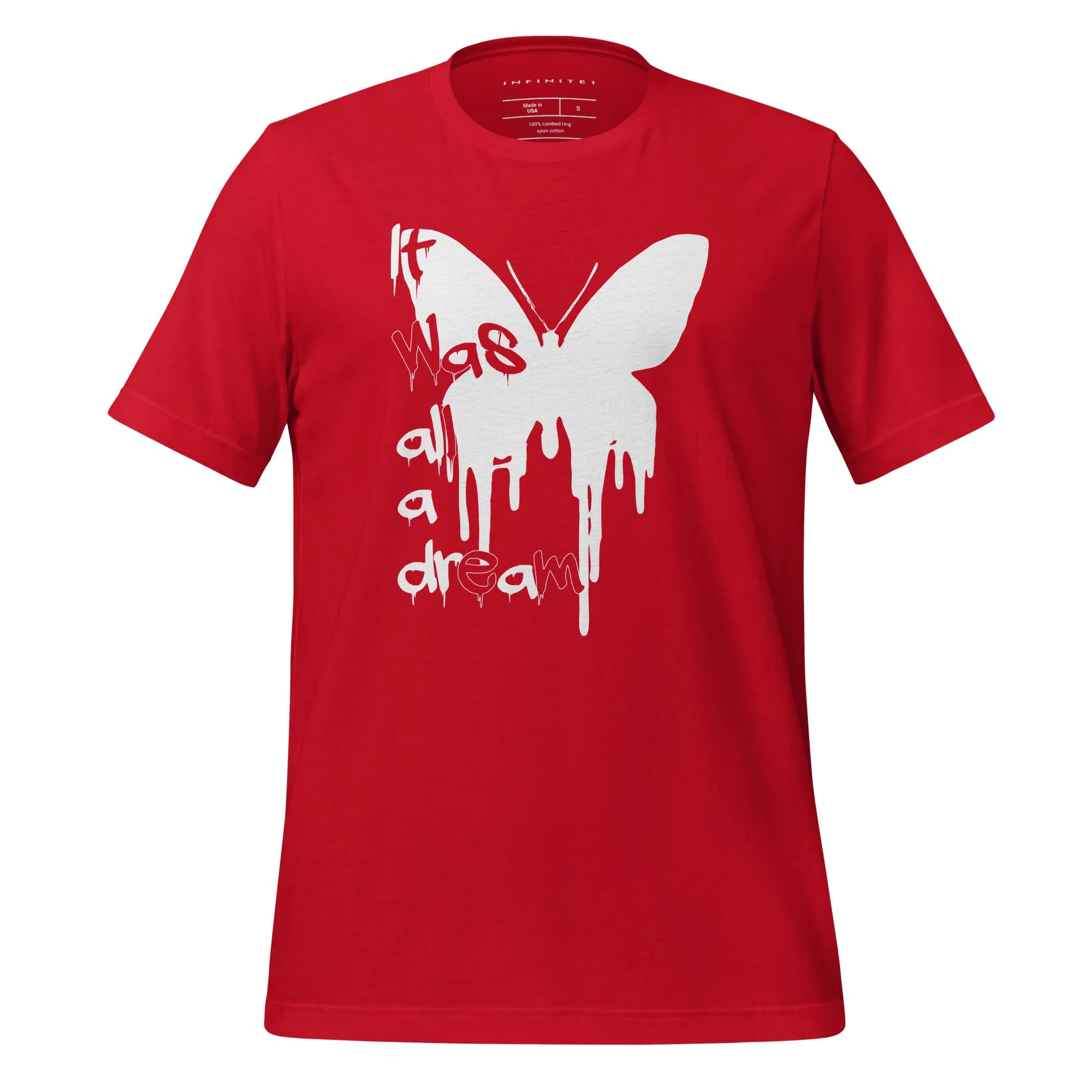 Women's Slogan And Melting Butterfly Graphic T-shirt