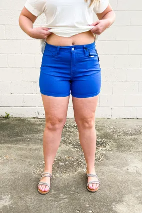 Zenana Kallen Shorts, Ocean Blue